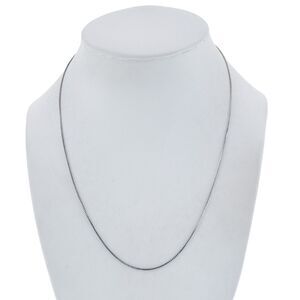 Vintage Italy CA Sterling Silver 925 0.9mm Box Chain Necklace 18"